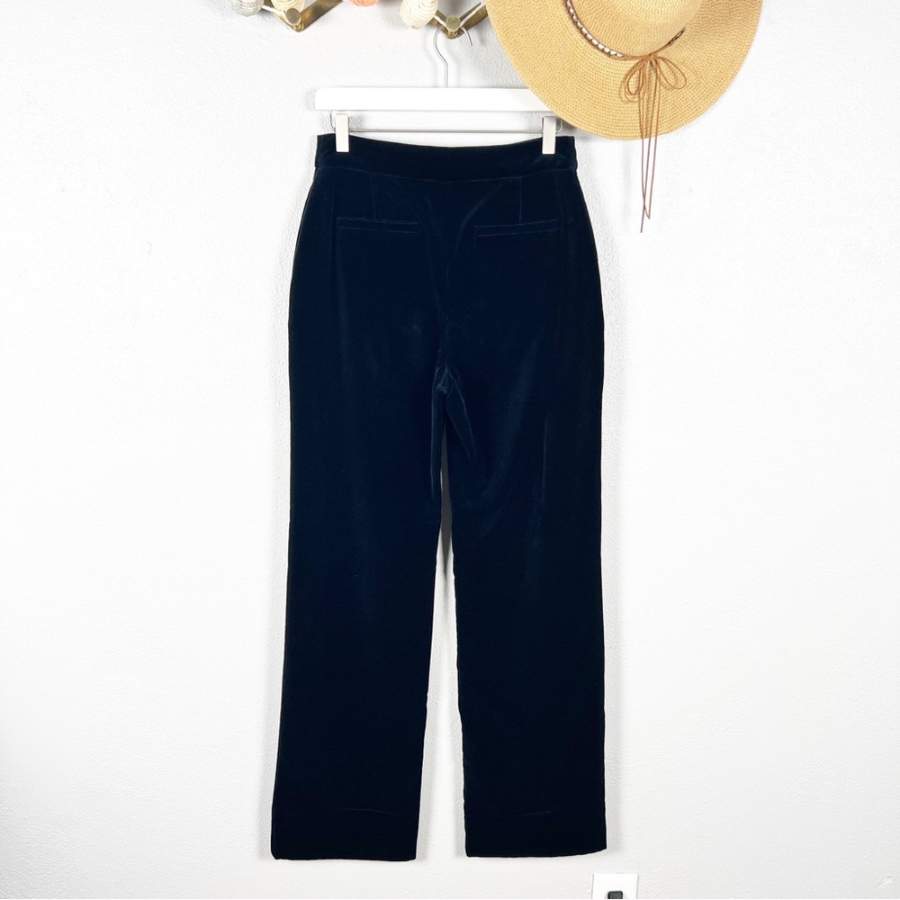 Sezane Velvet Florentine Straight Leg Trousers in Deep Navy Size 4 - Picture 6 of 11
